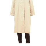 Womens Beige Cotton Blend Plain Button Closure Regular Fit Jacket L Lightweight
