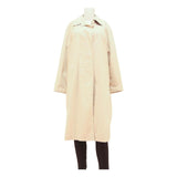 Womens Beige Cotton Blend Plain Button Closure Regular Fit Jacket L Lightweight