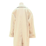 Womens Beige Cotton Blend Plain Button Closure Regular Fit Jacket L Lightweight