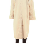 Womens Beige Cotton Blend Plain Button Closure Regular Fit Jacket L Lightweight