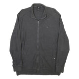 CALVIN KLEIN Mens Grey Jacket L Cotton Blend Zip Casual Outerwear