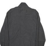 CALVIN KLEIN Mens Grey Jacket L Cotton Blend Zip Casual Outerwear