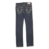 TRUE RELIGION Womens Dark Blue Regular Jeans Denim W27 L29 Classic Cotton Zip