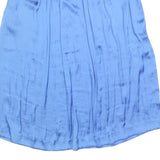 JIGSAW Womens Blue Swing Midi Polyester Skirt UK 10 Elegant Lightweight