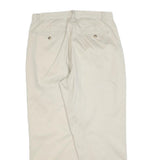 BURTONS Mens Cotton Blend Beige Regular Fit Trousers W34 L28 Classic Zip Closure