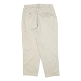 BURTONS Mens Cotton Blend Beige Regular Fit Trousers W34 L28 Classic Zip Closure