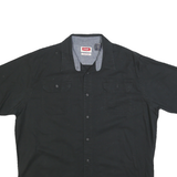 WRANGLER Mens Black Cotton Blend Short Sleeve Shirt XL Button Pockets Casual