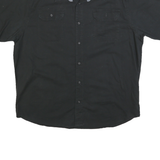 WRANGLER Mens Black Cotton Blend Short Sleeve Shirt XL Button Pockets Casual