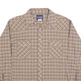 WRANGLER Mens Beige & Brown Check Shirt XL Western Classic Cotton Button