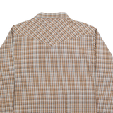 WRANGLER Mens Beige & Brown Check Shirt XL Western Classic Cotton Button
