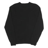 POLO RALPH LAUREN Mens Black Plain Crew Neck Basic Knit Jumper M Wool Luxury