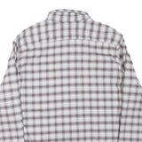 LEVI'S Mens White & Maroon Checked Shirt 2XL Cotton Blend Casual Long Sleeve