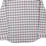 LEVI'S Mens White & Maroon Checked Shirt 2XL Cotton Blend Casual Long Sleeve
