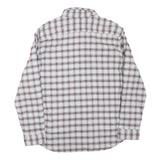 LEVI'S Mens White & Maroon Checked Shirt 2XL Cotton Blend Casual Long Sleeve