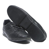 BOSS Mens Leather Black Lace-Up Trainers UK 10 Casual Comfortable Stylish