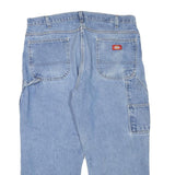 DICKIES Mens Jeans Blue Regular Straight Denim Light W38 L22 Workwear Carpenter