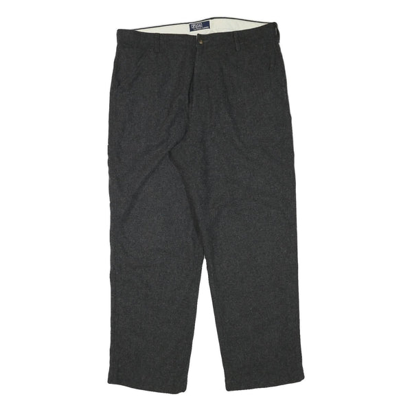POLO RALPH LAUREN Mens Wool Blend Grey Regular Fit Straight Trousers W38 L31