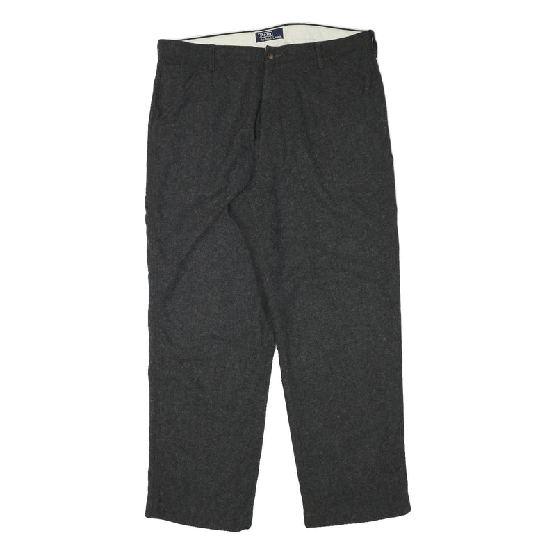 POLO RALPH LAUREN Mens Wool Blend Grey Regular Fit Straight Trousers W38 L31