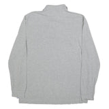 TOMMY HILFIGER Mens Grey Long Sleeve Plain Polo Shirt L Classic Cotton Blend