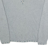 WOOLRICH Womens Grey Wool Blend Plain Jumper Half Zip Basic Knit L Casual