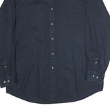 SADDLEBRED Mens Navy Blue Shirt L Cotton Blend Button Down Casual