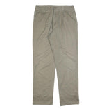 TOMMY HILFIGER Mens Cotton Blend Beige Regular Straight Trousers W36 L32 Classic