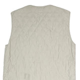 Teddys Mens Beige Quilted Button Sleeveless Jacket L Polyester Blend Woven