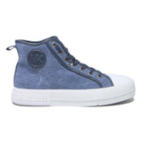 MICHAEL KORS Mens Blue Canvas High Top Trainers UK 9.5 Stylish Casual Footwear