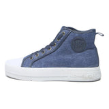 MICHAEL KORS Mens Blue Canvas High Top Trainers UK 9.5 Stylish Casual Footwear