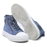 MICHAEL KORS Mens Blue Canvas High Top Trainers UK 9.5 Stylish Casual Footwear