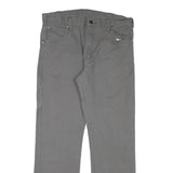 DICKIES Mens Regular Grey Cotton Blend Workwear Trousers W32 L29 Durable Zip