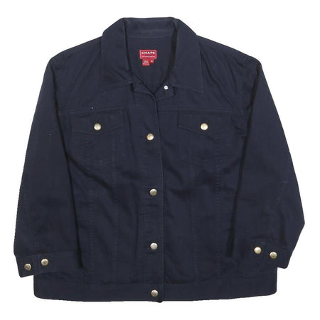 CHAPS Womens Navy Blue Jacket XL Cotton Classic Button Denim Label