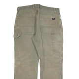 DICKIES Mens Relaxed Fit Jeans Beige Cotton Blend W36 L30 Workwear Zip Closure