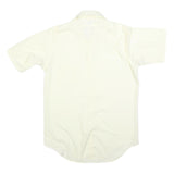 DEUTCH BROS Mens Cream Shirt M Cotton Blend Button Short Sleeve Casual