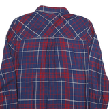 TOMMY HILFIGER Womens Blue & Red Checked Shirt L Button Front Cotton Blend