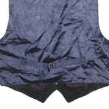 Mens Black Leather Button Jacket L Vest Plain Classic Fit Stylish