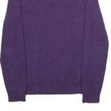 TOMMY HILFIGER Mens Purple Plain V-Neck Basic Knit Jumper M Cotton Casual