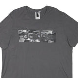 ADIDAS Mens Grey Graphic T-Shirt L Short Sleeve Crew Neck Cotton Blend Casual