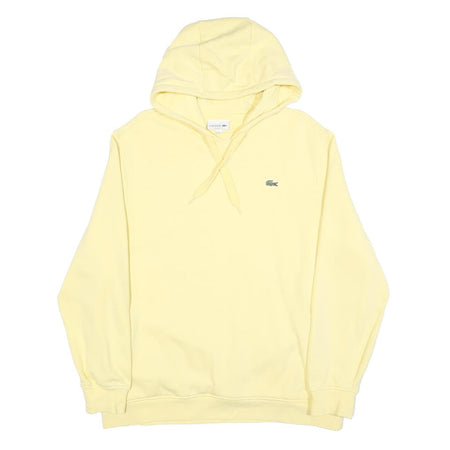 LACOSTE Mens Yellow Pullover Hoodie 2XL Cotton Blend Casual Sweatshirt