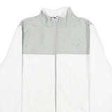 FILA Womens White & Grey Casual Polyester Jacket L Zip Plain Warm Soft