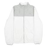 FILA Womens White & Grey Casual Polyester Jacket L Zip Plain Warm Soft