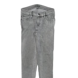 LEVI'S Womens Jeans Grey Slim Skinny Denim Medium W25 L27 Distressed Hem Zip