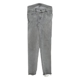 LEVI'S Womens Jeans Grey Slim Skinny Denim Medium W25 L27 Distressed Hem Zip