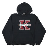 JERZEES Mens Black & Burgundy Kentlake Pullover Hoodie L Cotton Blend