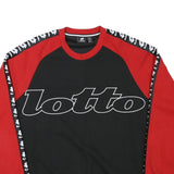 LOTTO Mens Black & Red Sweatshirt Crew Neck L Sports Logo Tape