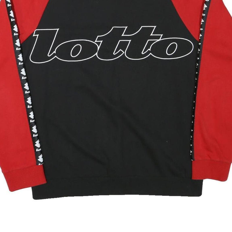 LOTTO Mens Black & Red Sweatshirt Crew Neck L Sports Logo Tape