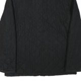 BARBOUR Mens Black Quilted Jacket L Polyester Blend Button Closure Classic Fit