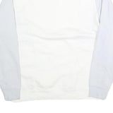 NIKE Mens White & Light Blue Crew Neck L Sweatshirt Cotton Pullover Casual