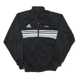 ADIDAS Womens Black & Grey Zip Jacket M Polyester Blend Sport Casual