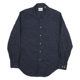 CALVIN KLEIN Mens Blue Shirt M Polyester Blend Long Sleeve Button Collar
